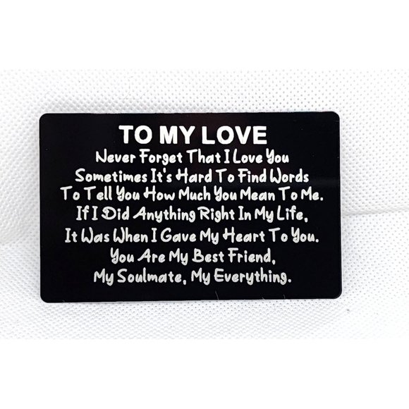 To My Love Sentimental Reminder Aluminum Alloy Card Gift - Picture 2 of 7